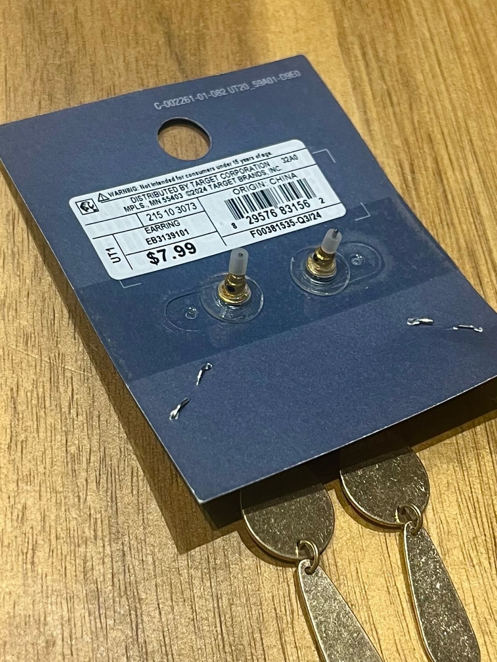 *3/$15, Universal Thread, Textured Gold Dangle Disc & Teardrop Earrings - Picture 5 of 5
